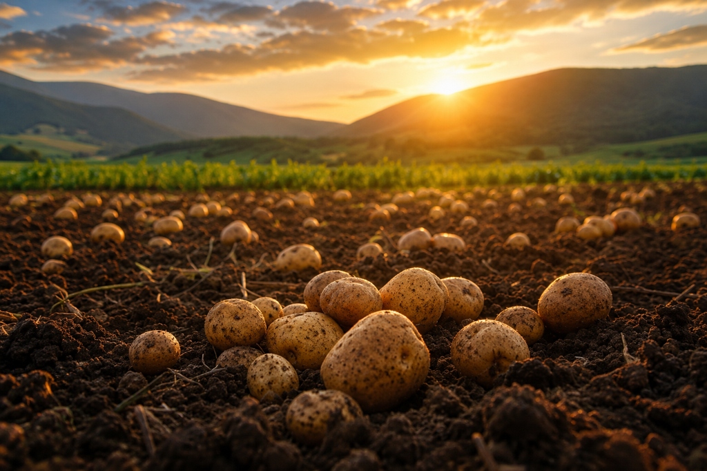 Shivani Bhanvadia in flowering potato field